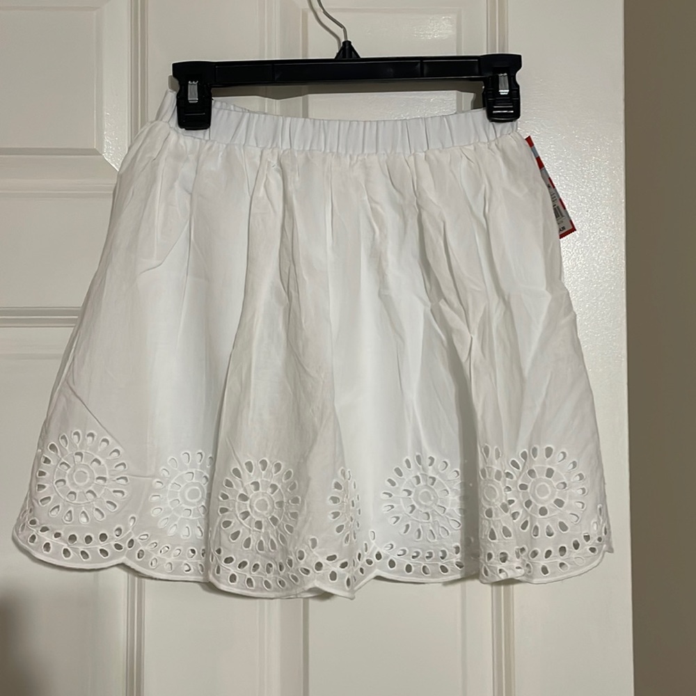 Cat & Jack White Eyelet Skirt Size Large 10/12 NWT